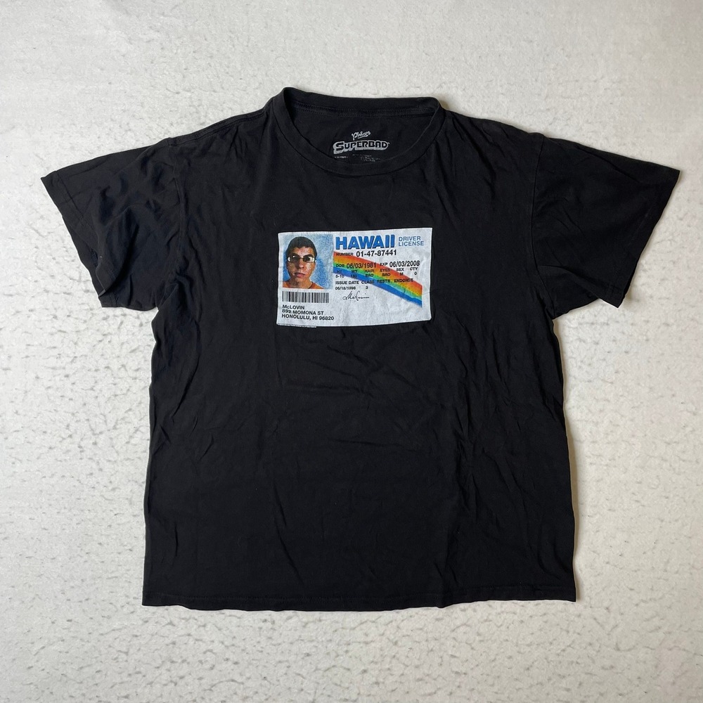 Philcos Superbad T Shirt Mens Medium Black McLovin ID Graphic Movie Tee Short